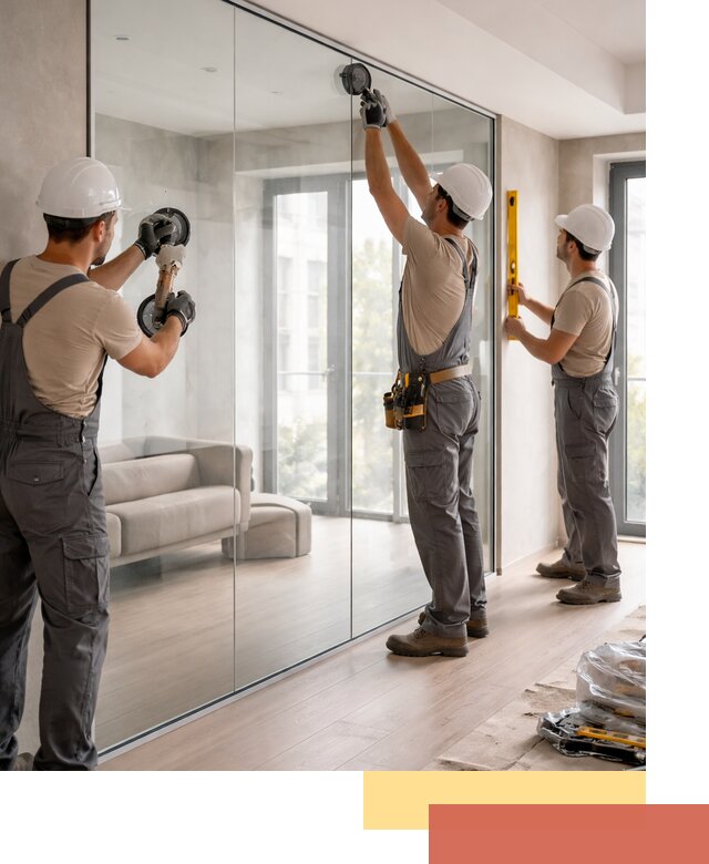 Перегородки из закаленного стекла в прохладном для офисов и квартир