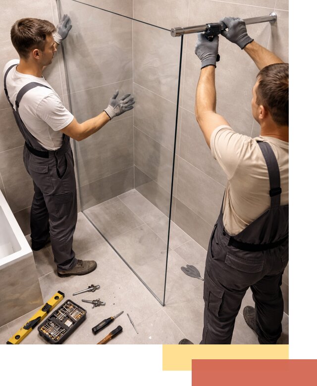 Стеклянные перегородки для душа в прохладном — изготовление и монтаж