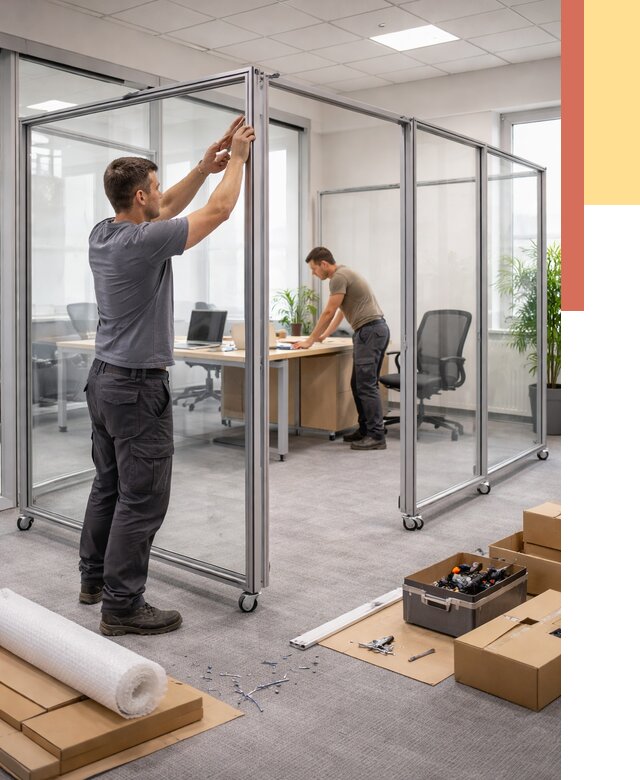 Мобильные офисные перегородки в прохладном от 13541 руб. — установка под ключ | ОТДЕЛОЧНИК-Прх