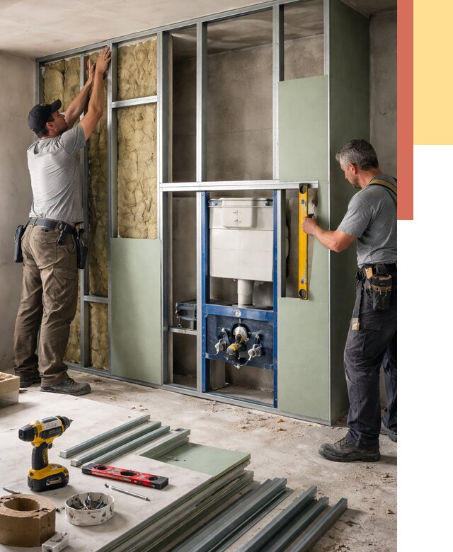 Установка сантехнических перегородок в прохладном от 9208 руб. | ОТДЕЛОЧНИК-Прх