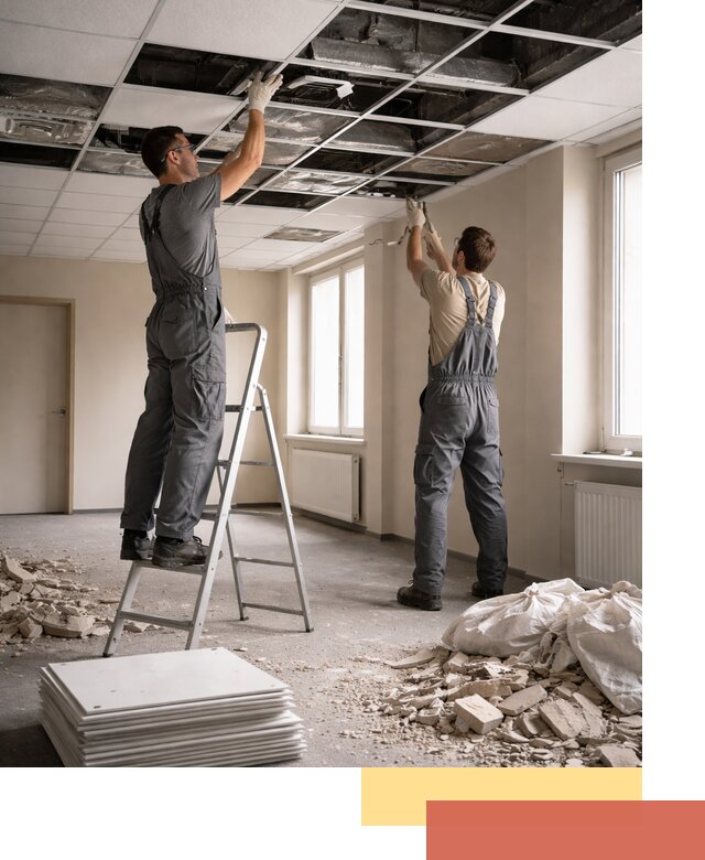 Демонтаж потолков Армстронг профессионально в прохладном