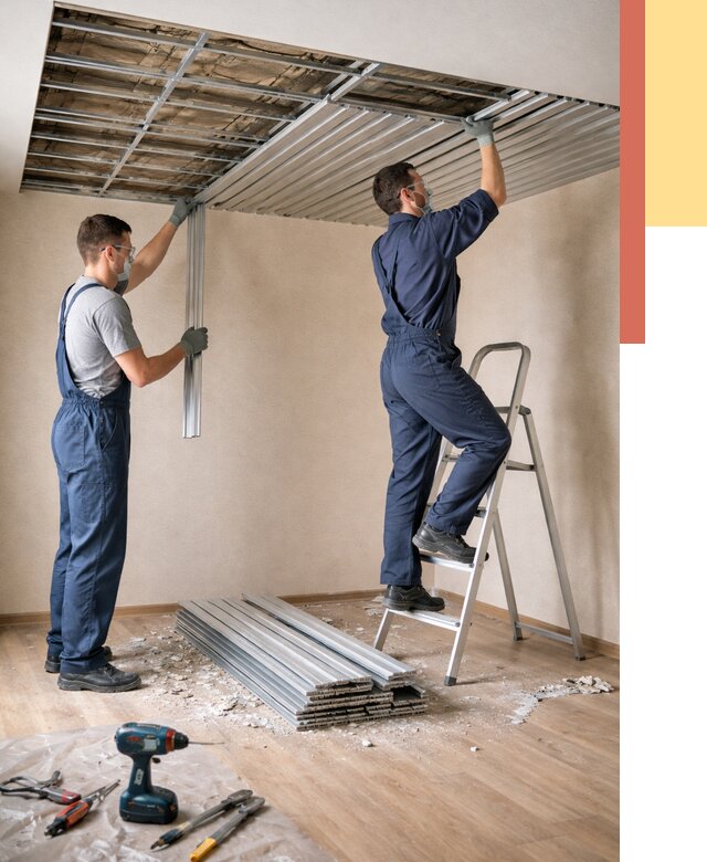 Демонтаж реечного потолка в прохладном от 4875 руб. быстро и недорого | ОТДЕЛОЧНИК-Прх