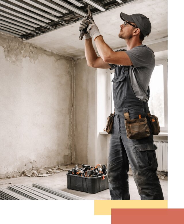 Демонтаж реечного потолка в прохладном быстро и аккуратно