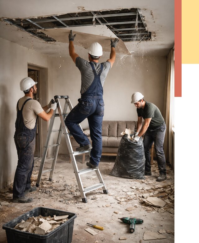 Демонтаж гипсокартонного потолка в прохладном от 455 руб. за м2 — ОТДЕЛОЧНИК-Прх