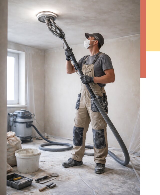 Шлифовка потолка в прохладном от 3792 руб. — услуги шлифования потолка | ОТДЕЛОЧНИК-Прх