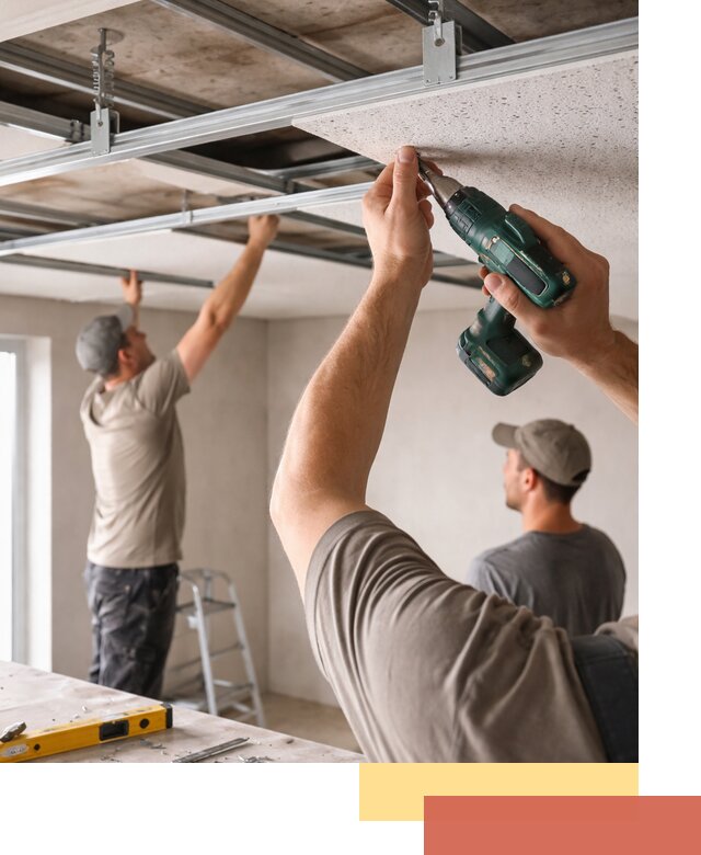 Монтаж акустического потолка в прохладном под ключ