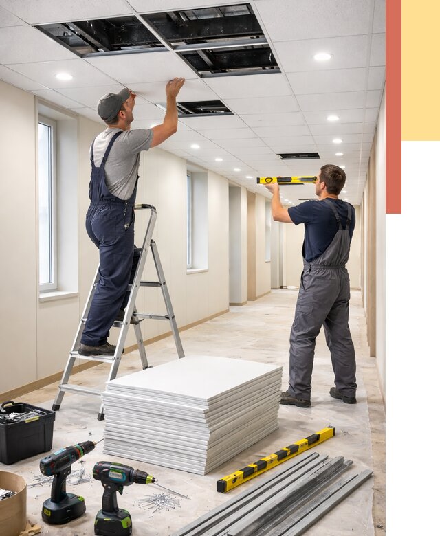 Ремонт потолка Армстронг в прохладном от 4875 руб. — быстро и недорого | ОТДЕЛОЧНИК-Прх