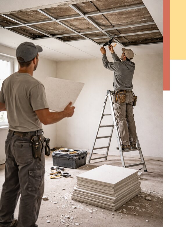 Замена плит подвесного потолка в прохладном от 1896 руб. быстро и недорого | ОТДЕЛОЧНИК-Прх
