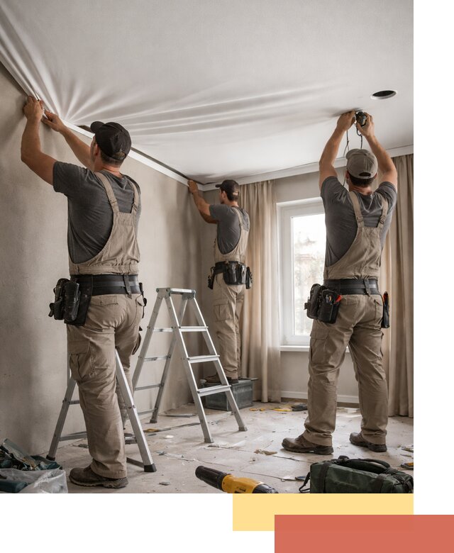 Монтаж матового натяжного потолка в прохладном качественно и быстро