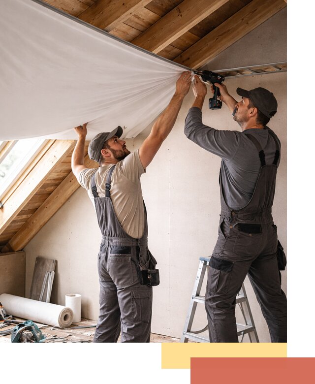 Монтаж натяжного потолка в мансарде в прохладном