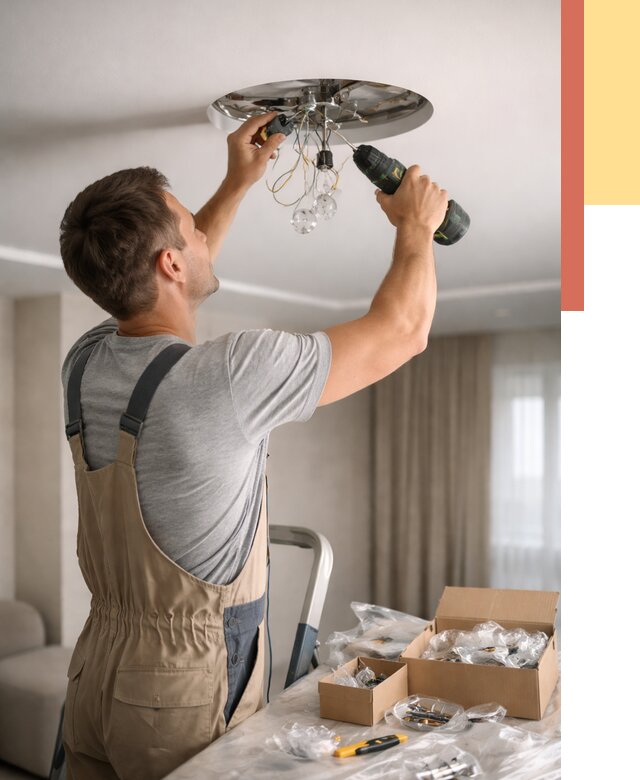 Установка люстры в натяжной потолок в прохладном от 1300 руб. | Быстро и недорого — ОТДЕЛОЧНИК-Прх