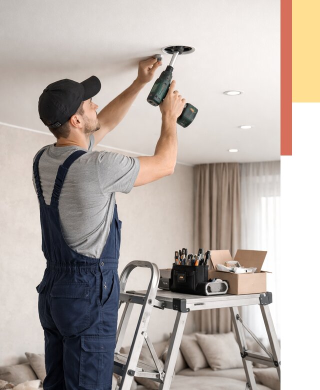 Установка и монтаж точечных светильников в натяжной потолок в прохладном от 1950 руб. | ОТДЕЛОЧНИК-Прх