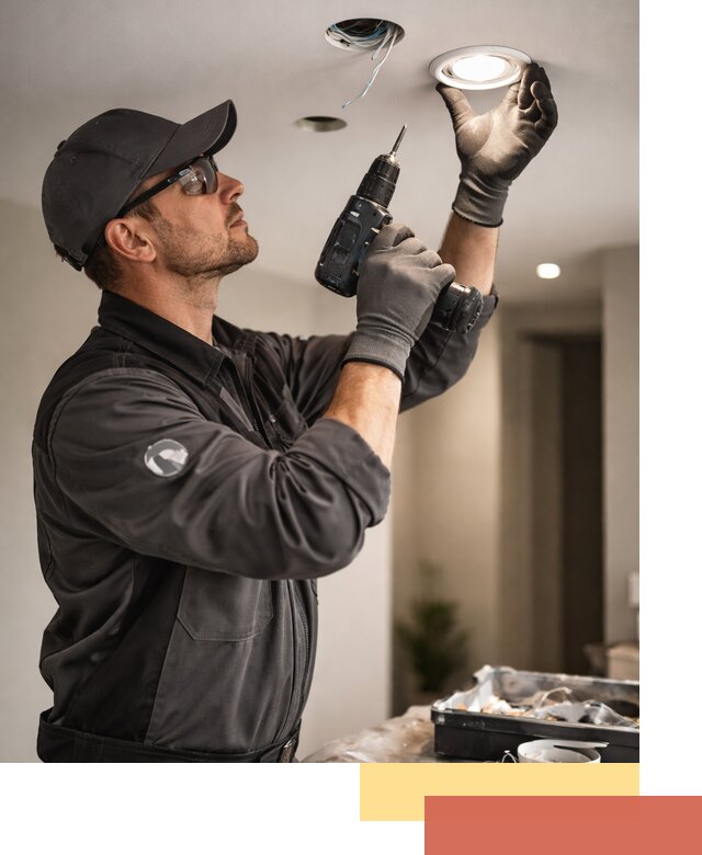 Установка точечных светильников в натяжной потолок в прохладном