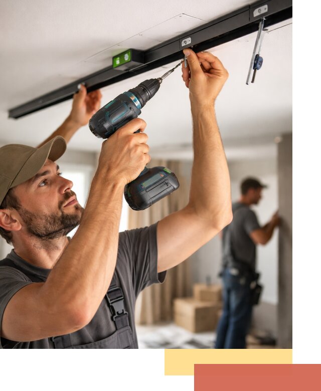 Установка трековых светильников в натяжной потолок в прохладном