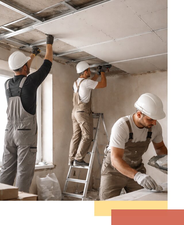 Одноуровневый потолок из гипсокартона в прохладном — монтаж и отделка