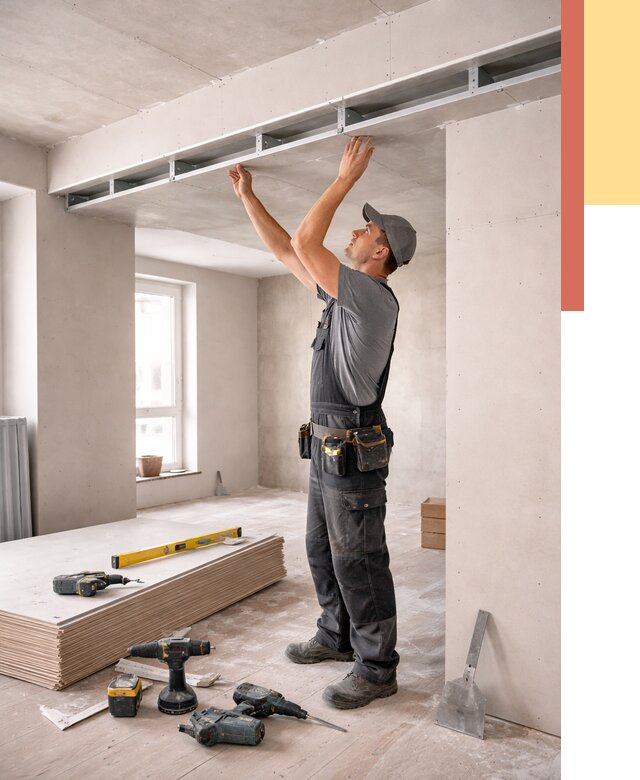 Потолок из гипсокартона с нишей в прохладном от 1354 руб. под ключ | ОТДЕЛОЧНИК-Прх