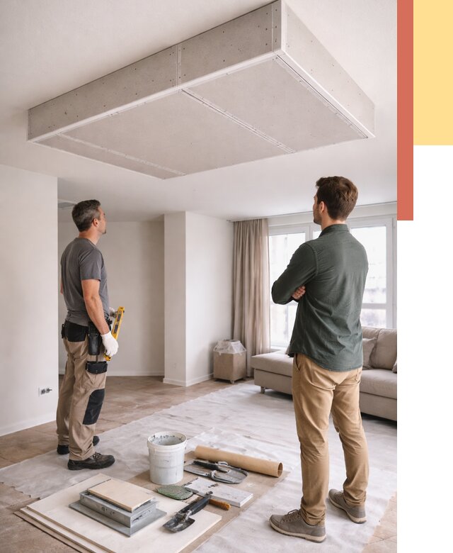 Короб на потолке из гипсокартона в прохладном от 2383 руб. — монтаж и услуги под ключ | ОТДЕЛОЧНИК-Прх