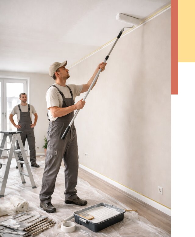 Покраска потолка из гипсокартона в прохладном от 4875 руб./м2 — услуги под ключ | ОТДЕЛОЧНИК-Прх