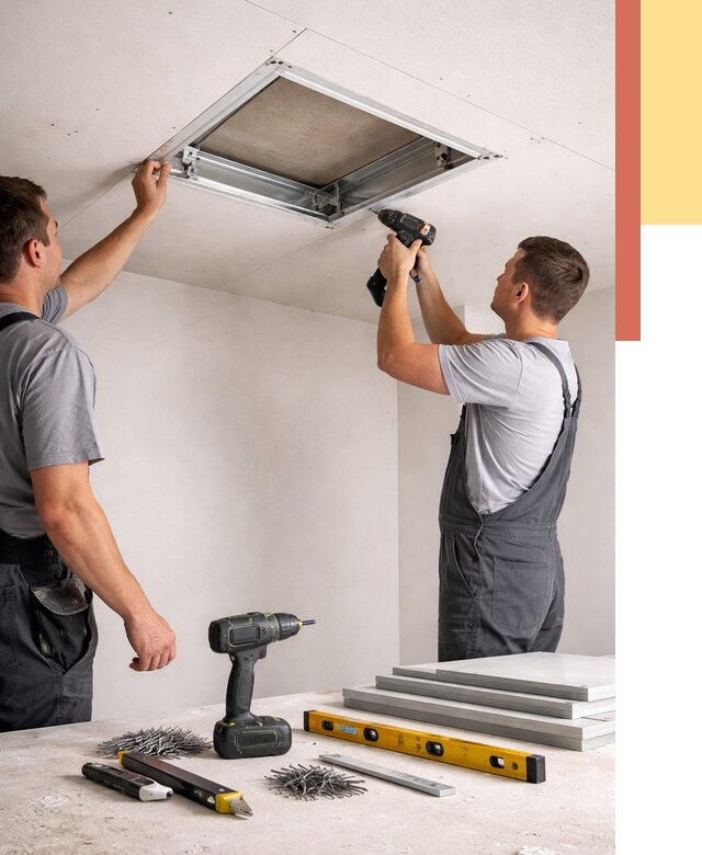 Установка люка в потолок ГКЛ в прохладном от 2708 руб. под ключ | ОТДЕЛОЧНИК-Прх