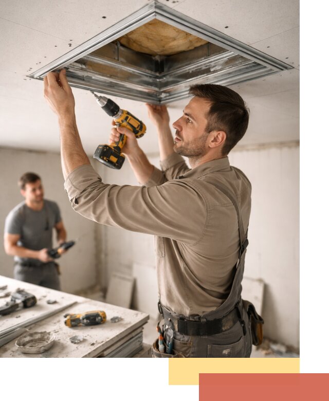 Монтаж люка в потолок из ГКЛ в прохладном