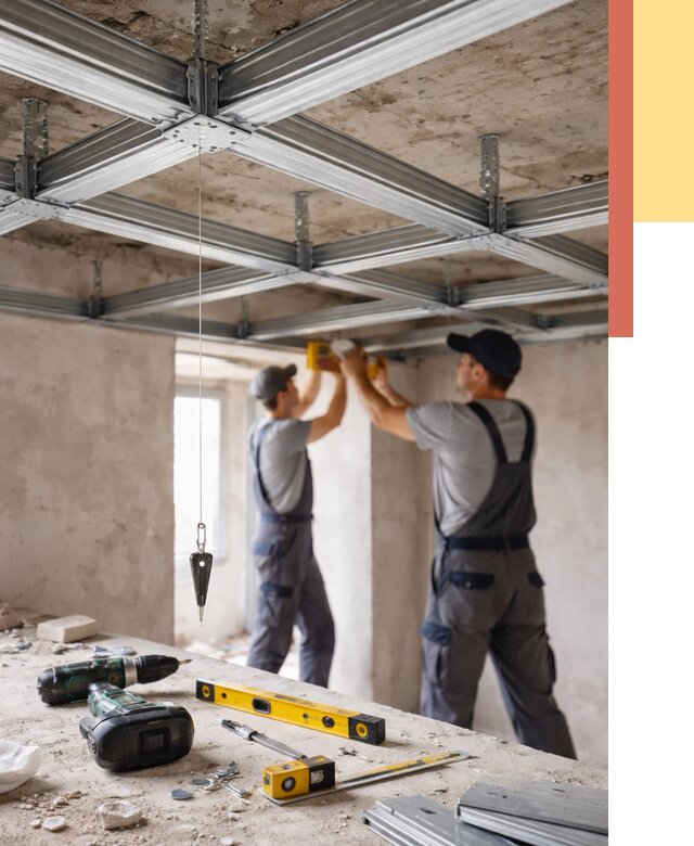 Монтаж каркаса потолка из профиля в прохладном от 4875 руб. — услуги ОТДЕЛОЧНИК-Прх