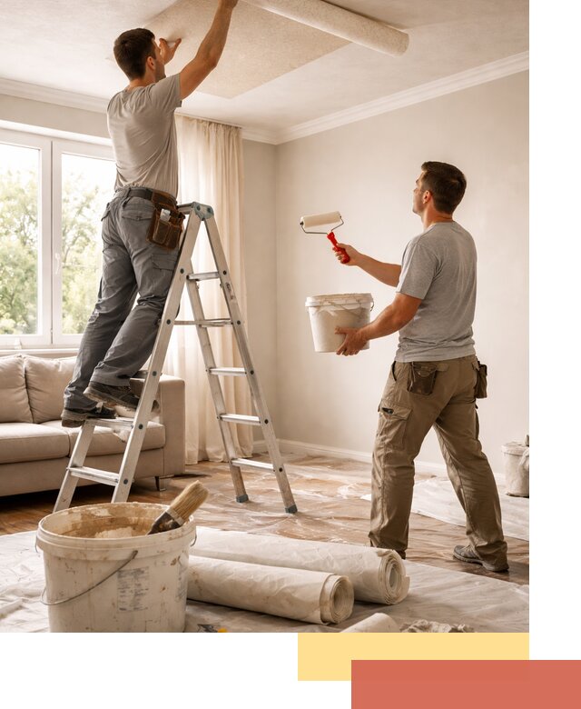 Поклейка обоев на потолок в прохладном — качественно и быстро