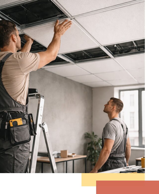 Монтаж потолочной плитки в прохладном качественно и в срок