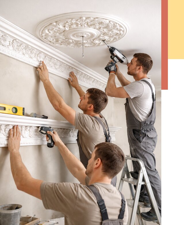 Монтаж лепнины на потолок в прохладном от 3467 руб. быстро и недорого | ОТДЕЛОЧНИК-Прх